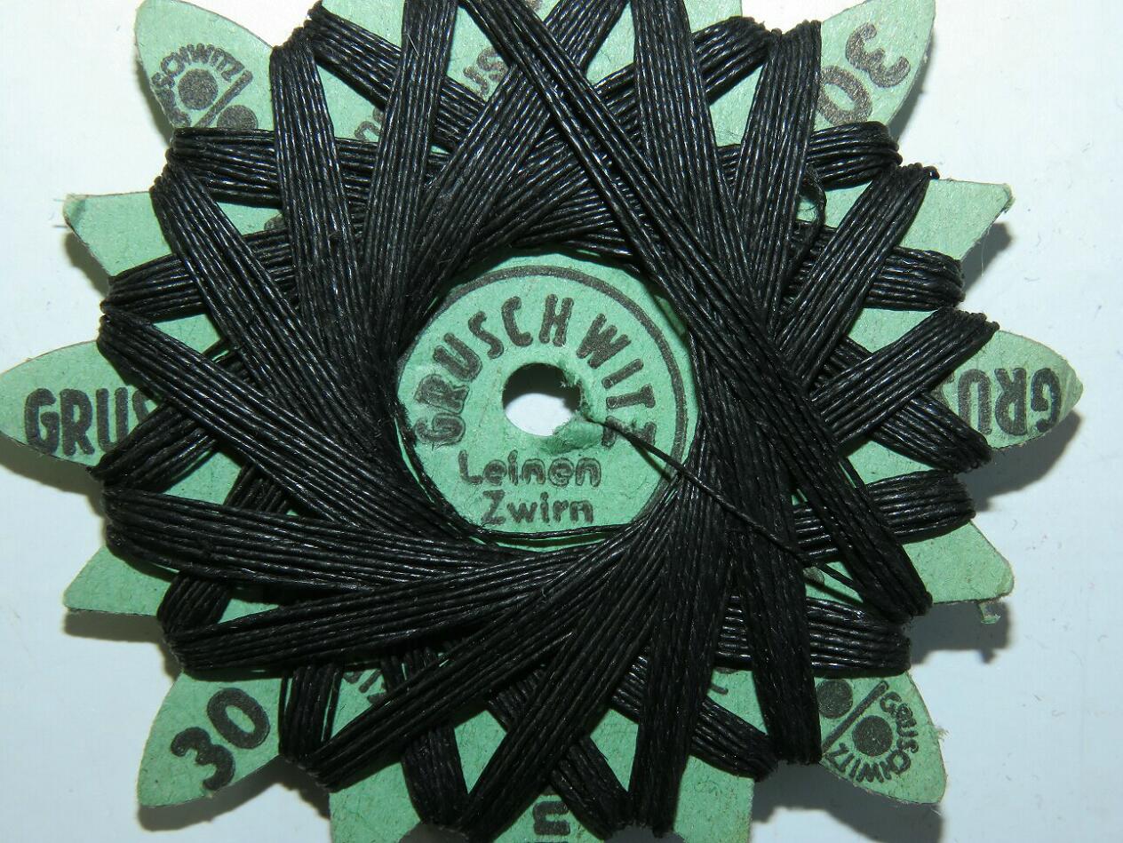 Gruschwitz Leinen Zwirn. Black linen thread for Wehrmacht