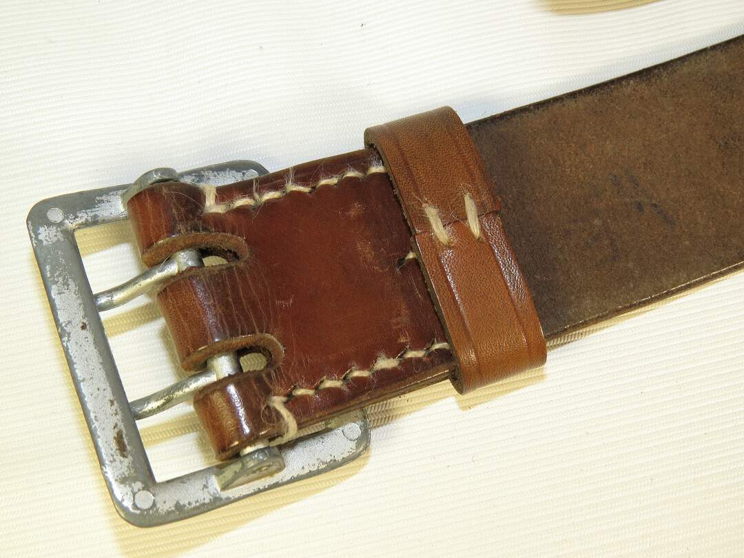 3rd Reich brown leather belt. Officers- Belts & Buckles