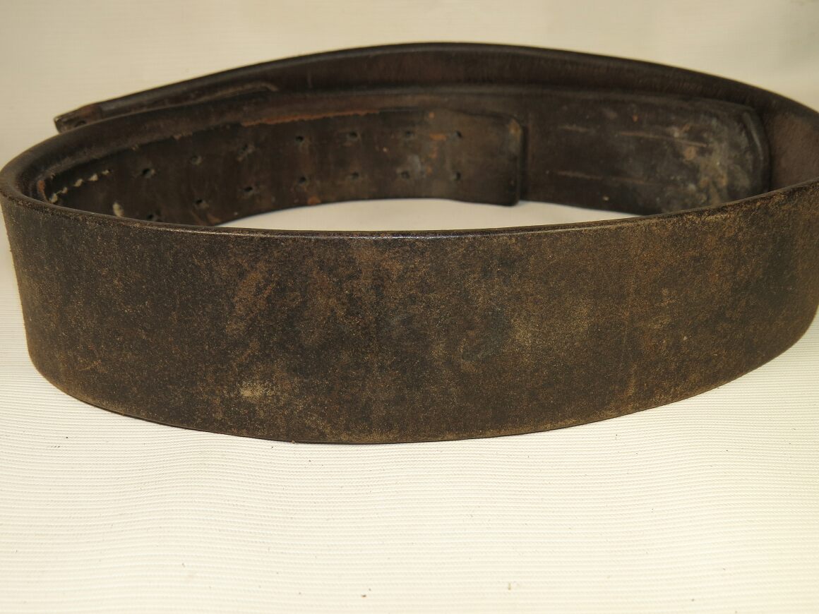 Wehrmacht Heer or Waffen SS combat belt marked Singer Klattau 1941 ...