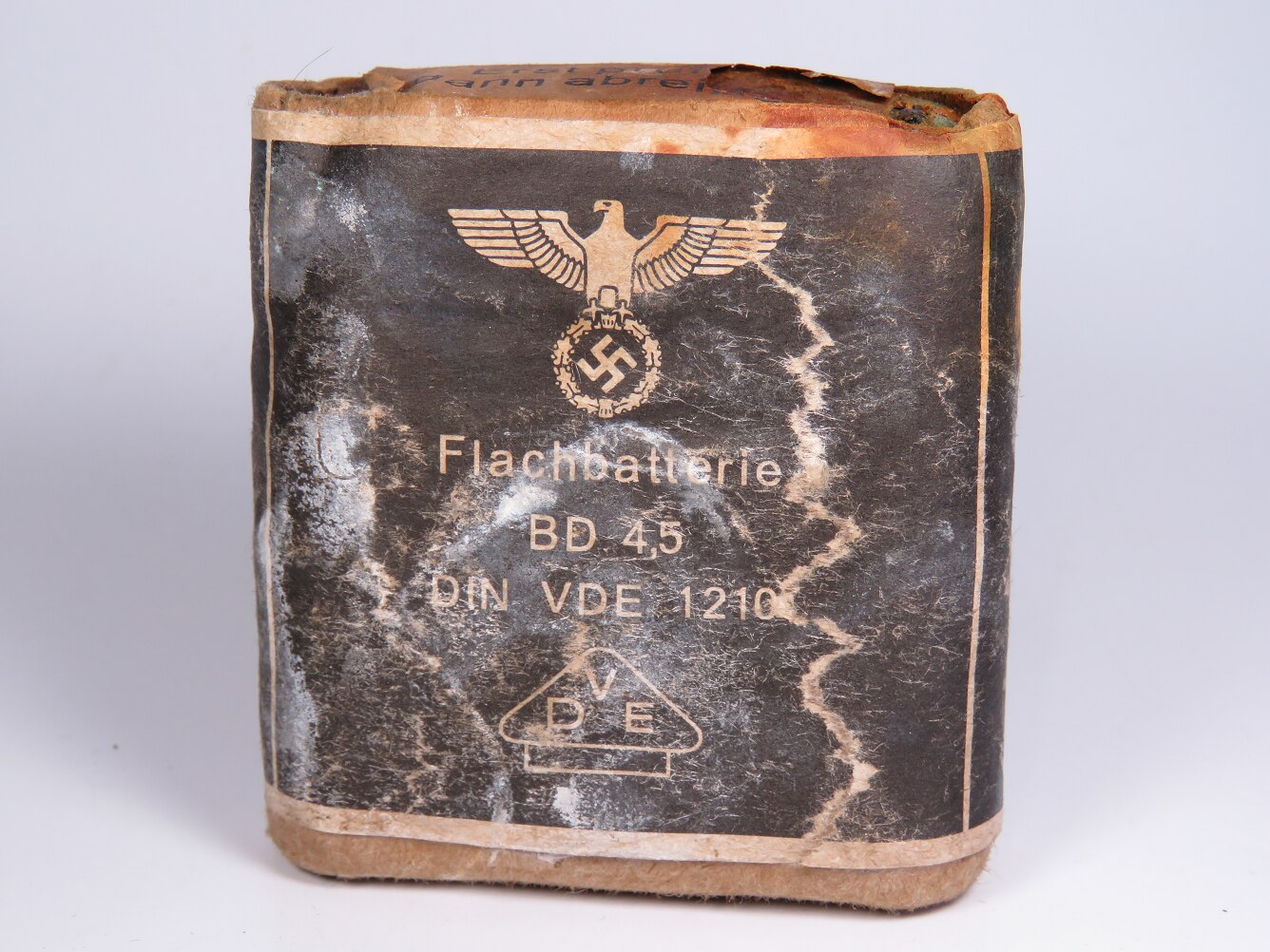 Flachbatterie BD 4.5 Volt DIN VDE 1210. Wehrmacht batería plana para las  linternas de 4,5 voltios
