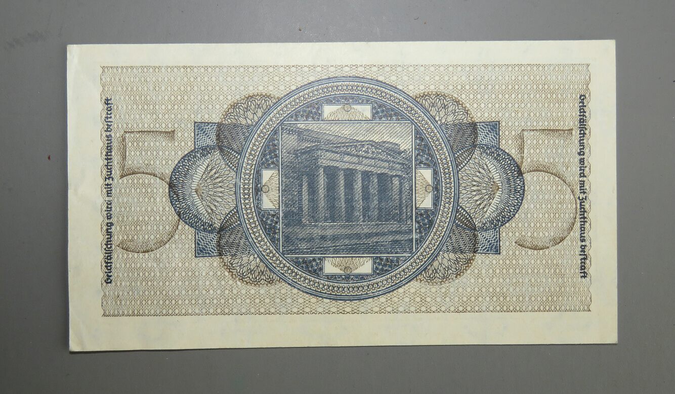 Occupation Reichsmarks for the Eastern Territories 5 Reichsmark