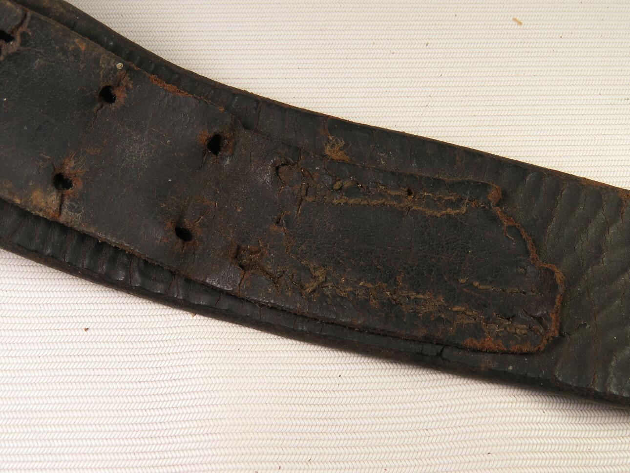 German leather belt for field equipment from the First World War