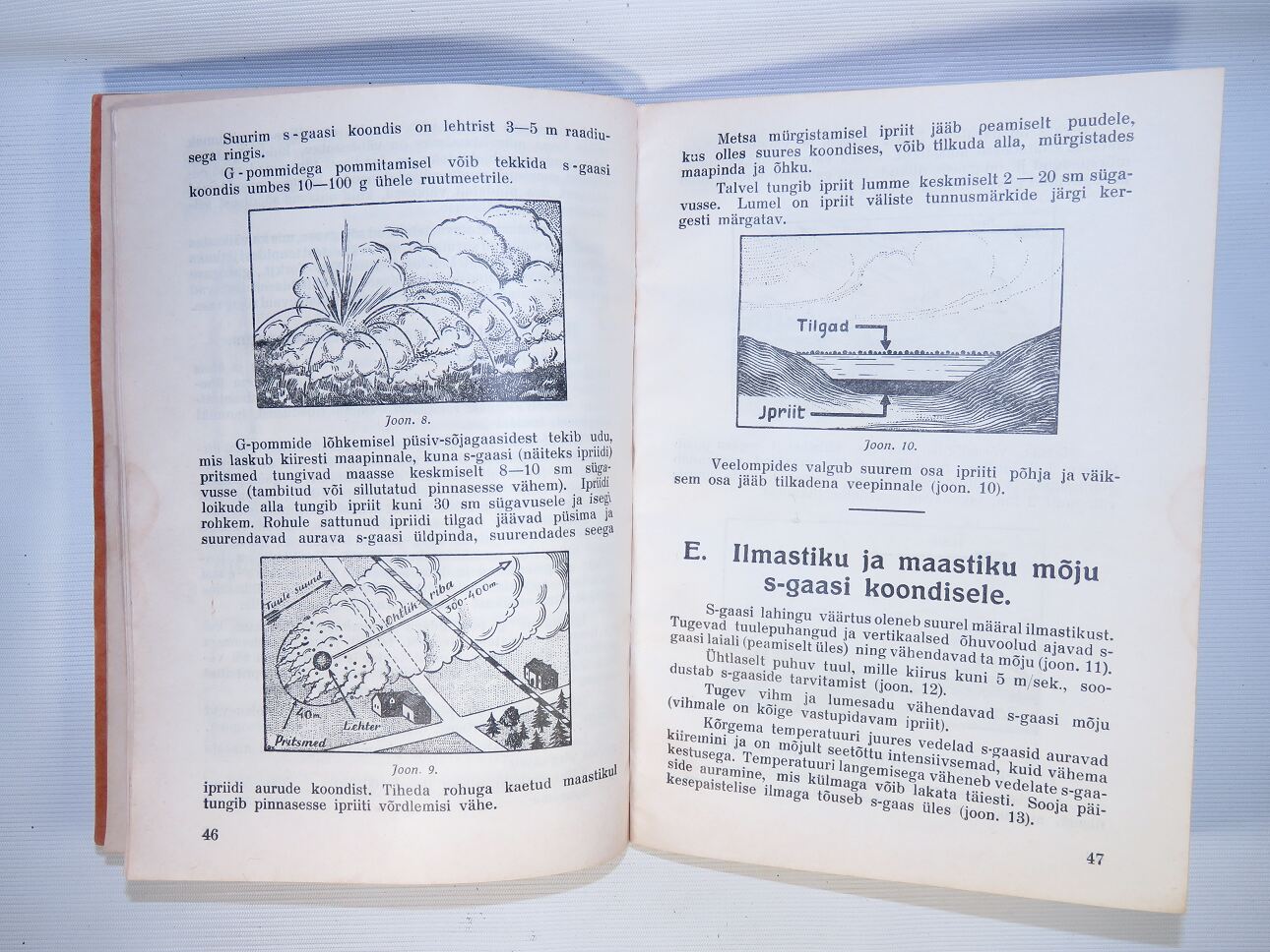 Libro di testo in lingua estone "La difesa del gas" 1936