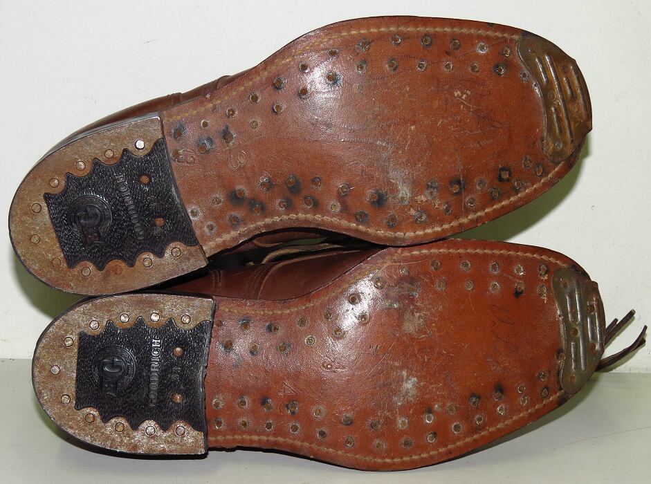 Soviet Red Army lend-lease leather shoes made from brown leather. Mint.