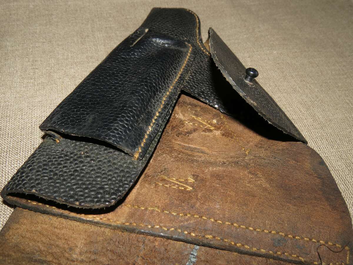 German P -38 black pebbled leather pistol holster- Pouches & Holsters