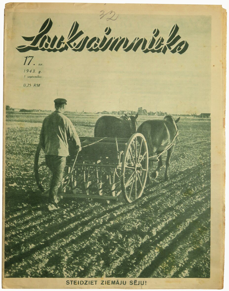 September of 1943. Latvian magazine Lauksaimnieks, nr 17 issue