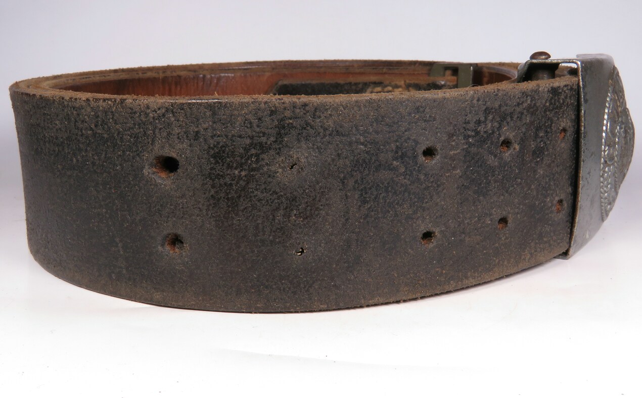 Wehrmacht combat belt with iron buckle, late war