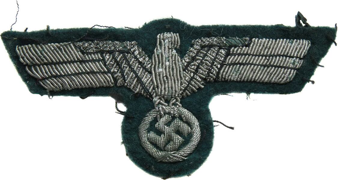 Wehrmacht officers aluminum bullion embroidered breast eagle- Heer