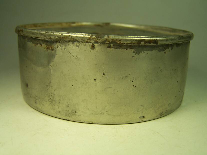 Original pre WW2 Red Army meat ration, liver pate tin. Marked- Personal  Items